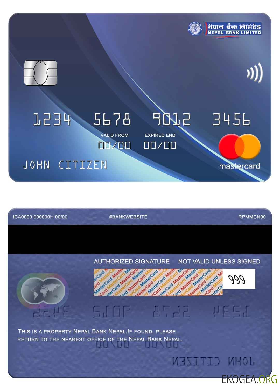 Nepal Bank Népal mastercard